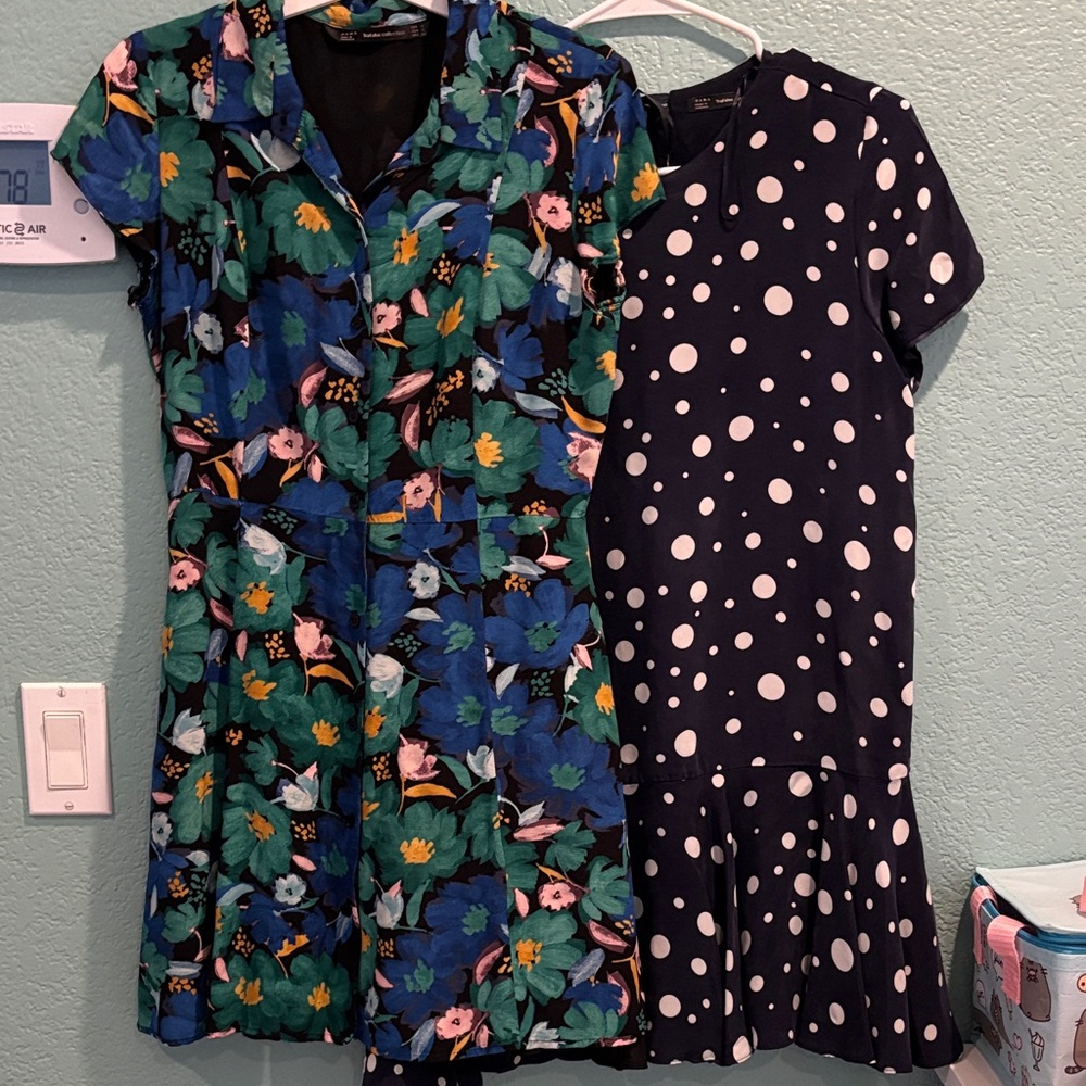 Zara women’s Floral and Polka Dot Dresses size SMALL